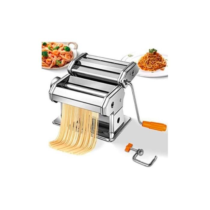 Machine à Pâte 3en1, Machine de Fabrication de Nouilles Réglable en Acier Inoxydable pour Spaghettis & Lasagnes