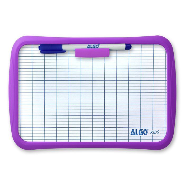 ARDOISE SCOLAIRE DOUBLE FACE (Face Blanche) ALGO - Mauve clair