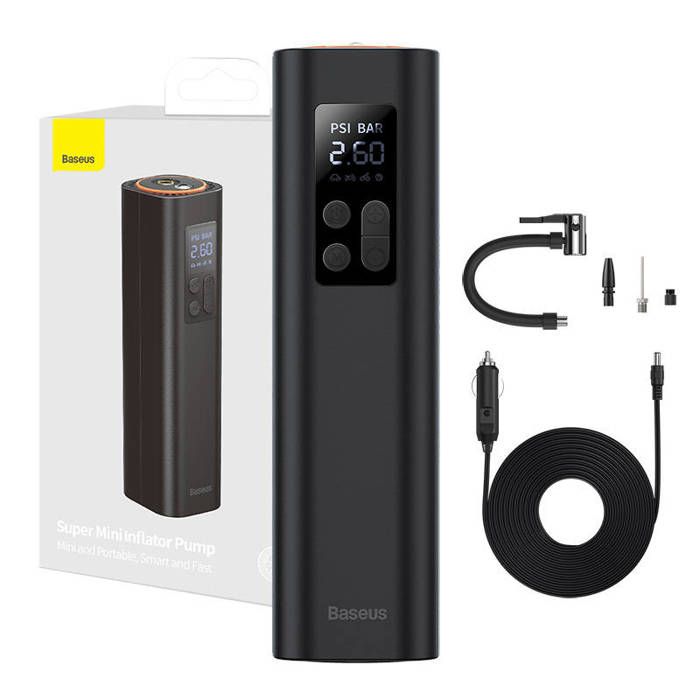 Compresseur d'air - Baseus - Pompe d'air Electrique 12V - Affichage Numérique - Lampe LED - Portable