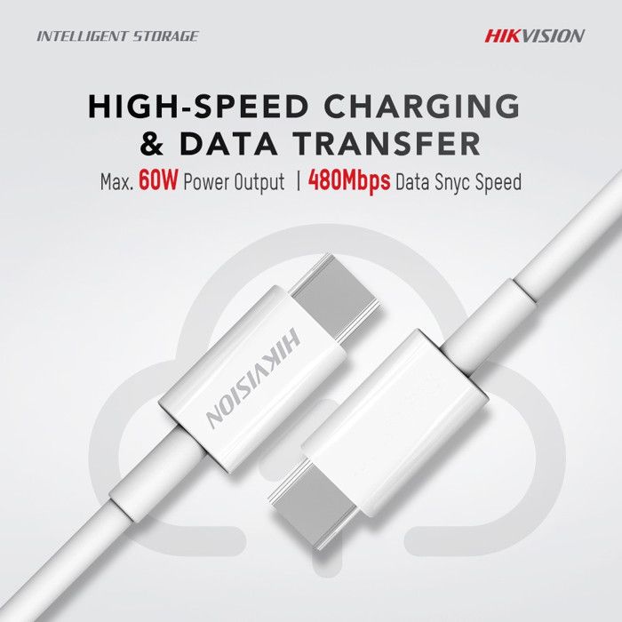 Câble Hikvision USB-C est un câble Type-C vers Type-C - Blanc