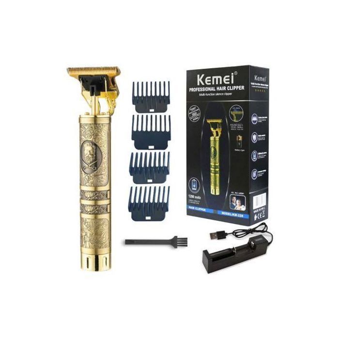 Tondeuse - Kemei - KM-228 - Silencieuse - Rechargeable - Lame acier carbone 0,4-0,8mm