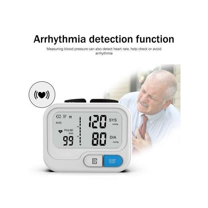 Tensiomètre Numérique Automatique au Poignet - Fréquence Cardiaque & Pouls