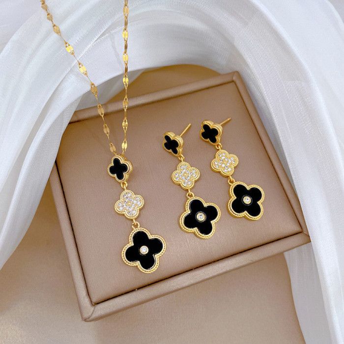 Ensemble de Bijoux - EGO007 - 2 pcs - Dorée - Acier - Femme