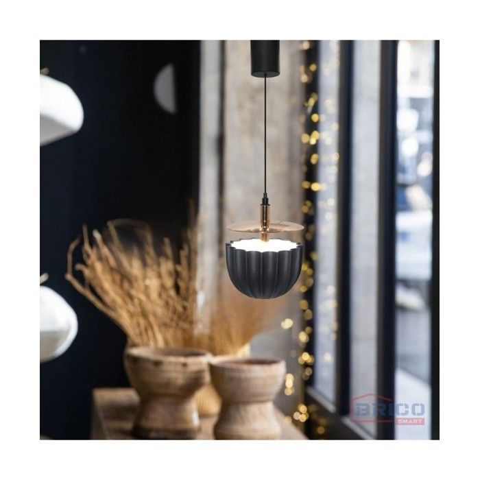 Suspension Luminaire - BricoSmart - Coque Ajustable - 10W - 10x23 cm - Noir