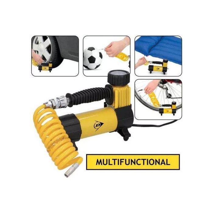 Compresseur d'Air avec Flexible - Gonfleur Universel pour Pneus, Ballons, et Plus (DC 12V)
