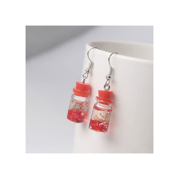 Boucles d'oreilles en coquille de conque, bouteille de dérive océanique,