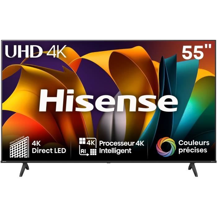 TV LED - HISENSE - 55A6N - 55" (139 cm) - Bords ultra fins - 4K UHD (3840x2160) - Dolby Vision - Smart TV - 3xHDMI