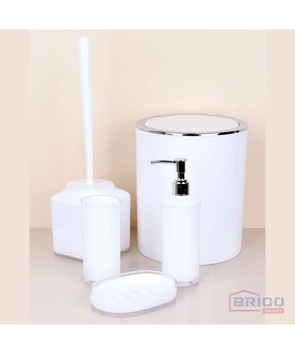Ensemble de salle de bain rond (5 pièces - Blanc )