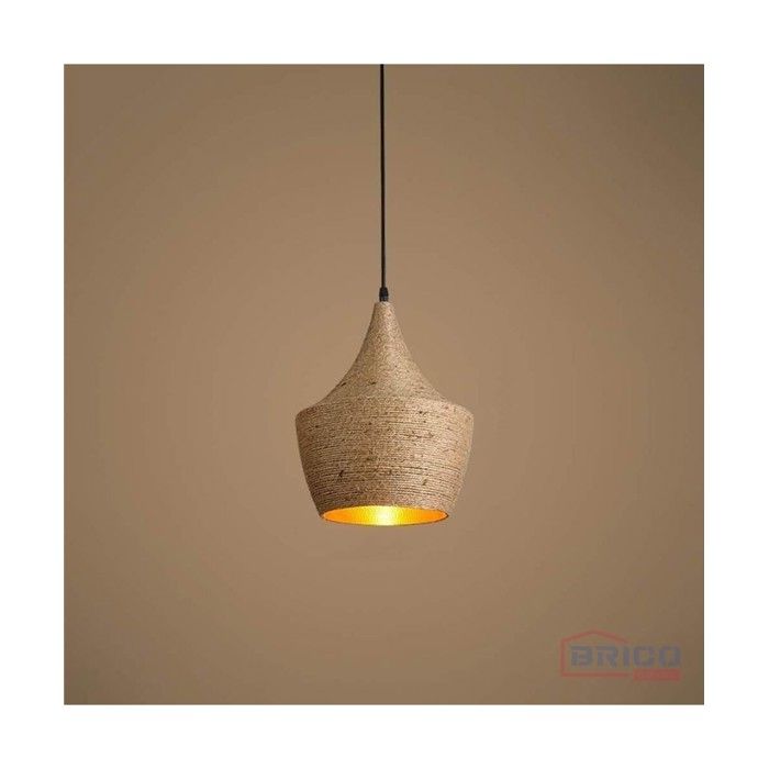 Suspension Luminaire - BricoSmart - Rimaya - Dorée - 33x24 cm - E27 - Minimaliste