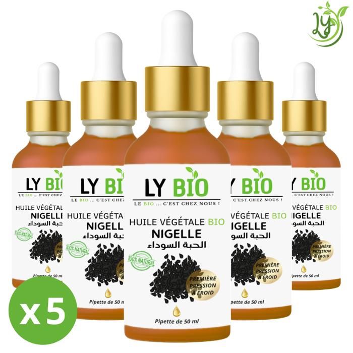 LYBIO PACK HUILE NIGELLE 50ML - PIPETTE LOT DE 5 bouteilles