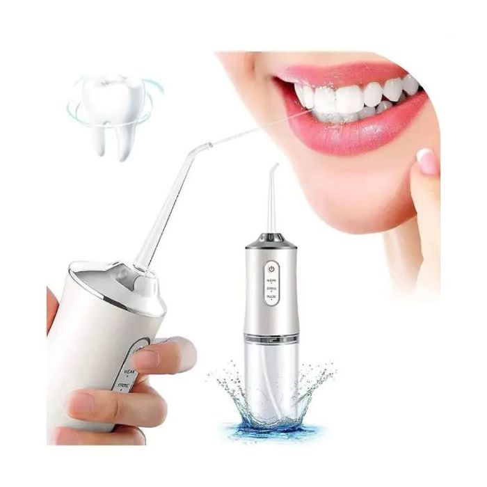Nettoyeur de Dents étanche Hydropulseur Dentaire 3 Modes et 4 Buses 220 ML