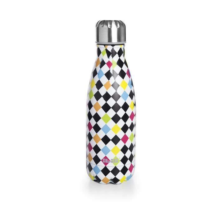 Bouteille Isotherme - Arlequin - 350 ML - Acier Inoxydable - Double Paroi - Mixte