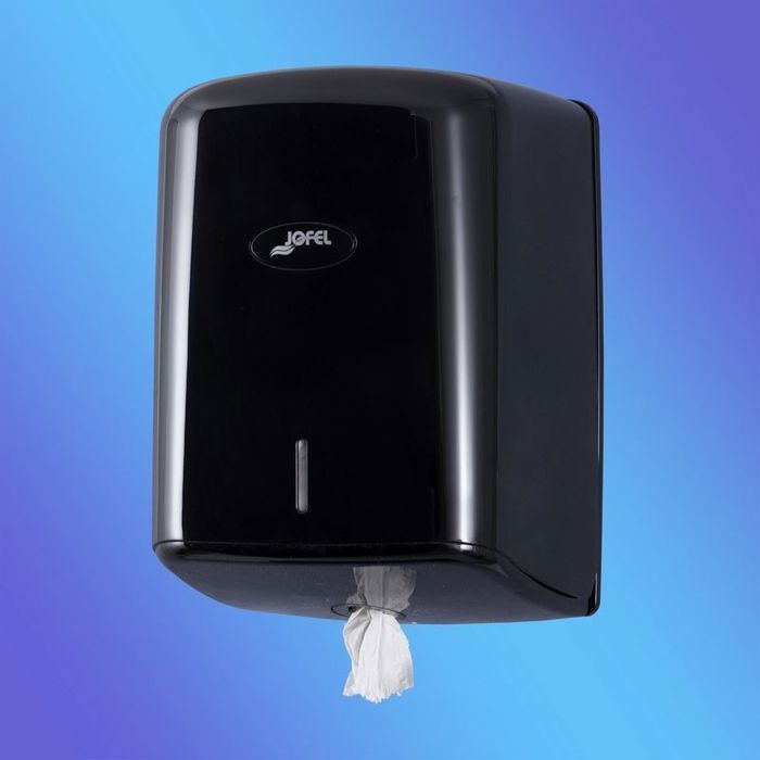 Distributeur de Papier Essuie Mains - Jofel - Dévidoir Central - Plastique ABS - Compact - Hygiénique