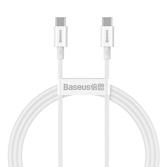 Câble Baseus TYPE-C vers TYPE-C 100W/1M Blanc-CATYS-B02