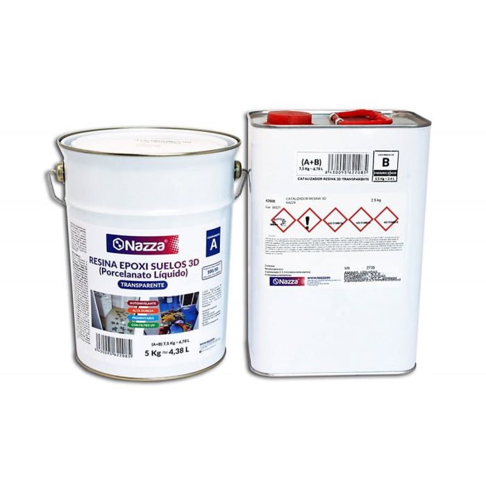 Résine époxy 3D - EUROTEX - 7.5kg A+B - Transparent - Intérieur - Sol