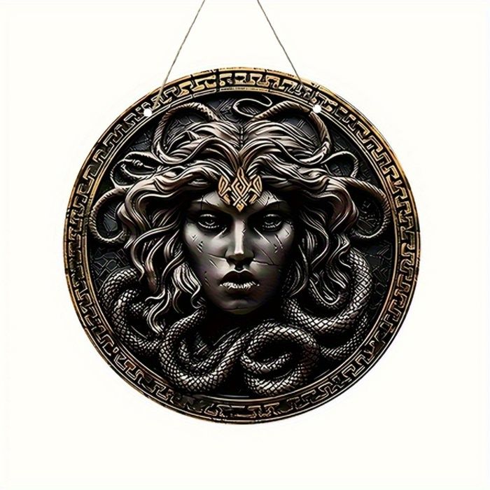 Panneau décoratif - OZAM PARIS - Medusa - Bois - Multicolore - 20x20 cm