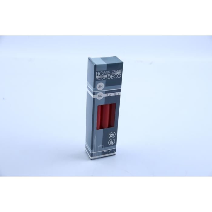 Bougie chandelle rouge x6