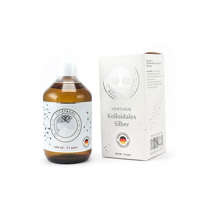 Vinetasol Argent Colloïdal 25ppm 500ml - technologie COLLOIDMASTER VINETATRONIC
