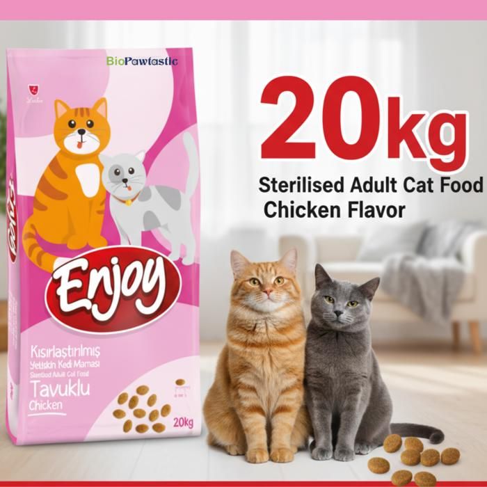 Croquettes pour Chats Stérilisés Enjoy au Poulet – 20 kg