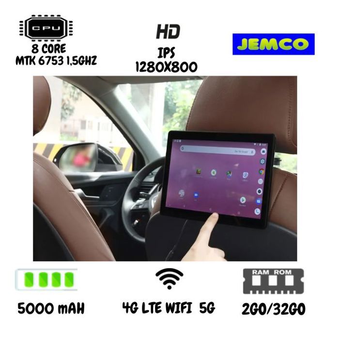 tablette Pour Voiture JEMCO 4G WIFI GPS 10.1" 2GO RAM 32GO ROM