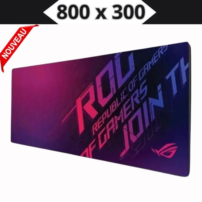 Tapis de Souris Gamer XXL - Rog déco - 800 x 300 mm - Anti-dérapant - Résistant à l'usure - Durable