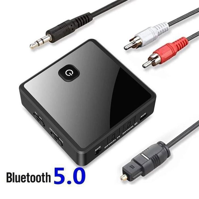 Adaptateur Émetteur-récepteur Bluetooth 5.0, sortie optique numérique AUX 3,5 mm, adaptateur sans fil pour téléviseur, chaîne hi-fi