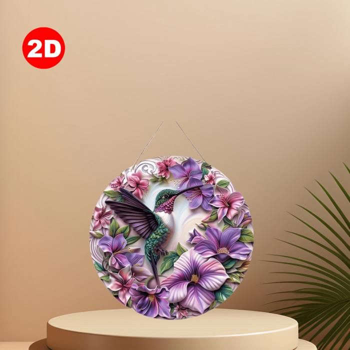 Art Mural - OZAM PARIS - Colibri - 20x20 cm - Bois Multicolore - Décoration Intérieure