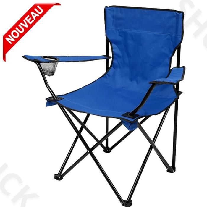 Chaise Plage Pliable,de Camping ,Pêche Pliables Fauteuil Camping plus porte-Bouteille et sachet pour trippe