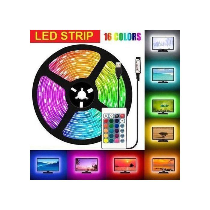 Led Strip light 5050 RGB 5m étanche bluetooth flexible 16 couleurs