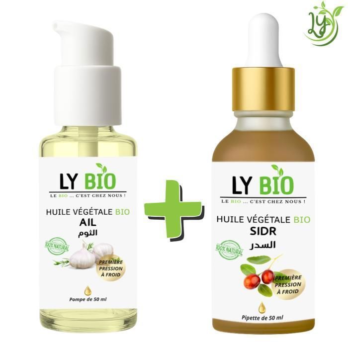 LYBIO PACK HUILE AIL 50ML - POMPE + HUILE SIDR 50ML - PIPETTE