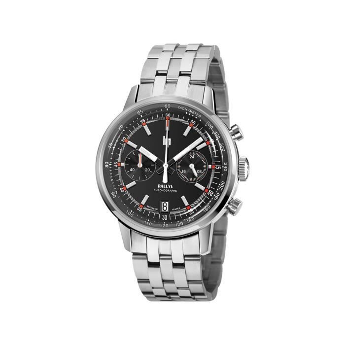 Montre - LIP - Rallye 671817 - Chronographe homme - Bracelet en acier - Étanchéité 50m