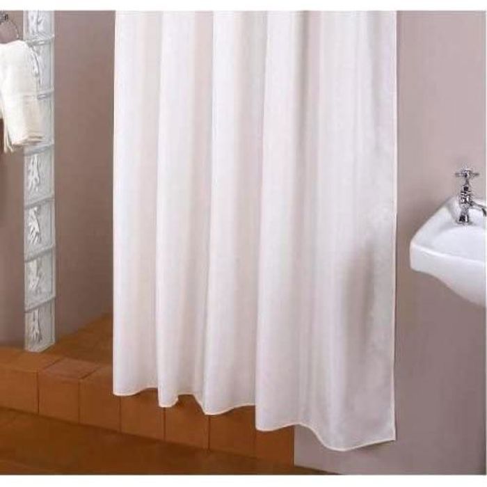 Mona Rideau De Douche 180x180cm + 12 Anneaux Blanc