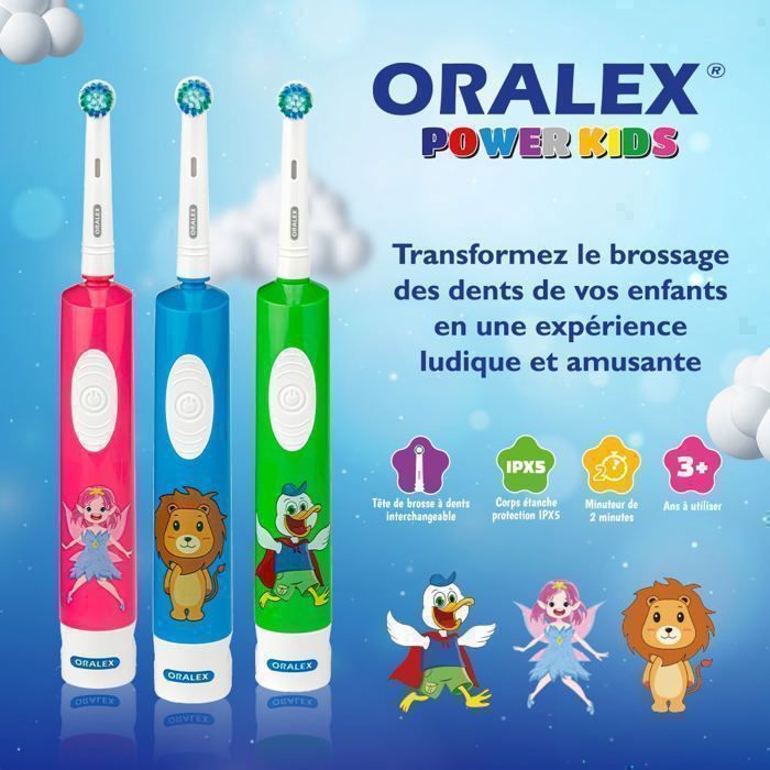 BROSSE A DENT ELECTRIQUE 2 PILS ENFANTS ORALEX