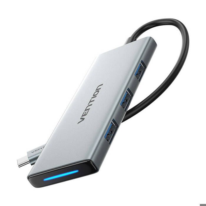 Hub USB-C - Vention - HDMI + 3 x USB 3.0 - 4K 30Hz - Charge rapide 100W - Design compact