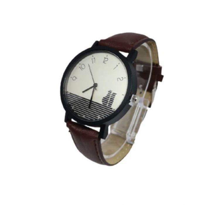 Montre - Sanifes - Tendance 2021 - Bracelet simili cuir - Mouvement Quartz - Analogique