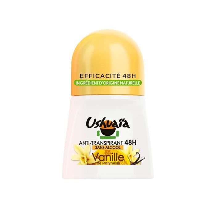 Déodorant Bille Femme USHUAÏA Vanille de Polynésie - Efficacité 48h - 50 ml