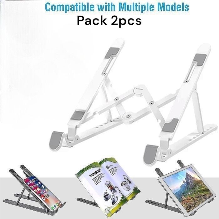 Support Pliant Multifonction - Universel - 2 Pièces - Réglable - Dissipation Thermique - Ergonomique