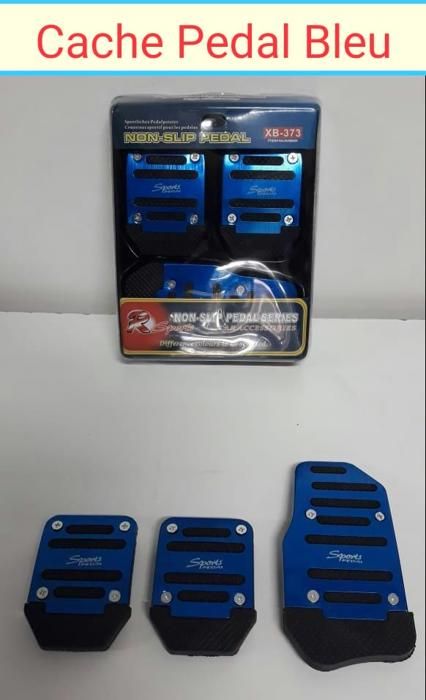 Cache pédales style sport voiture manuelle Bleu