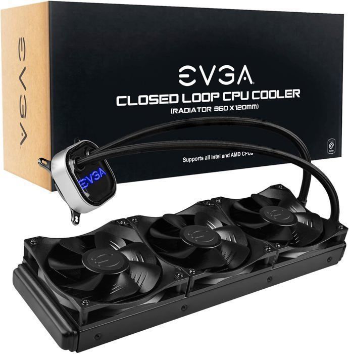 EVGA CLC All-In-One RGB LED 360mm Kit de watercooling pour processeur – RGB LED – 3 ventilateurs FX12 120mm