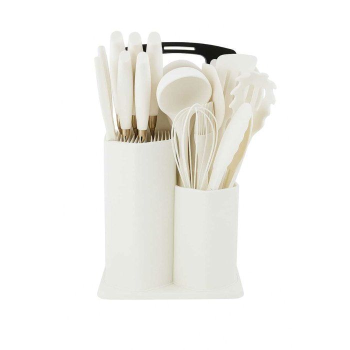 Ensemble de 19 ustensiles de cuisine en silicone, résistants à la chaleur.