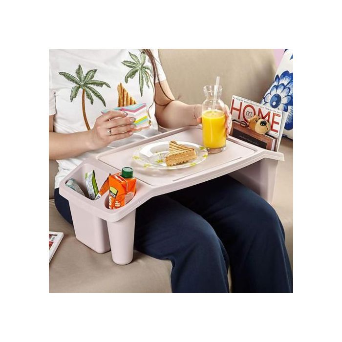 Rio Table Basse pour PC Portable,Table de Travail sur Canapé Lit & Sol Couleur Beige