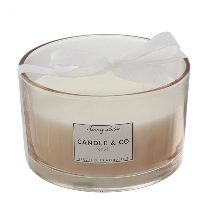 Bougie parfumée - 3 mèches - Harmony - D 13 x H 9,9 cm - Beige