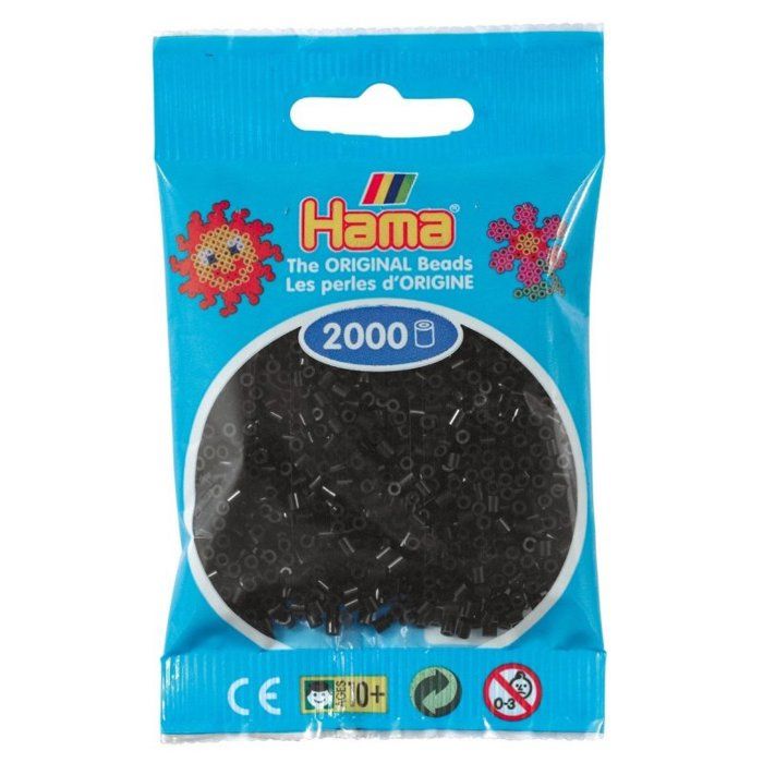Hama - 2 000 mini pärlor (små pärlor Ø2,5 mm) svart