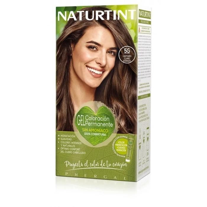 Coloration Cheveux - NATURTINT - 5G - Châtain Doré Clair - 165ml - Sans Ammoniaque