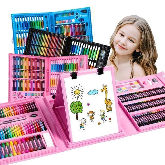 Coffret de jeune artiste pour peindre ,208 articles ensemble pour le dessin et la créativité,(couleur aléatoire)