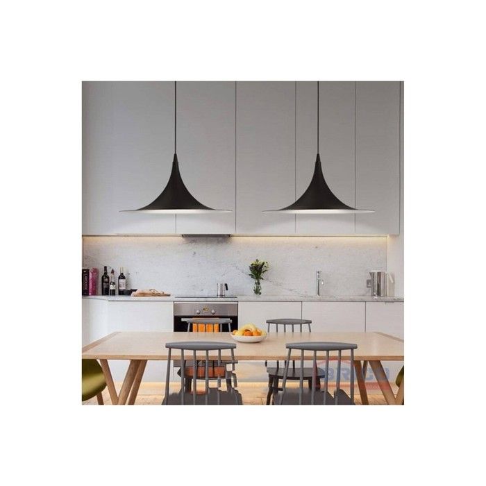 Suspension Luminaire - Zephyr - Noir - 48x28 cm - E27 - LED 60W max