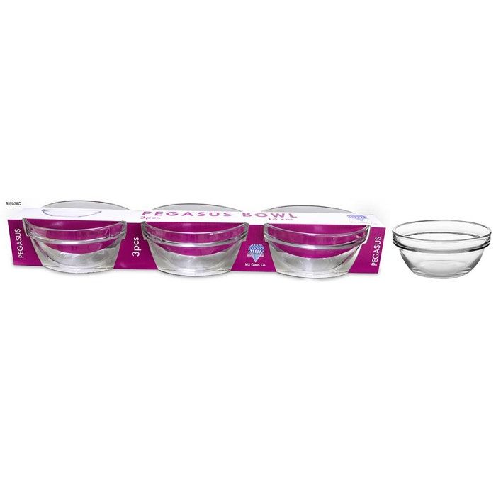 Saladier en verre 3 pièces 14 cm – Réf. BW038C
