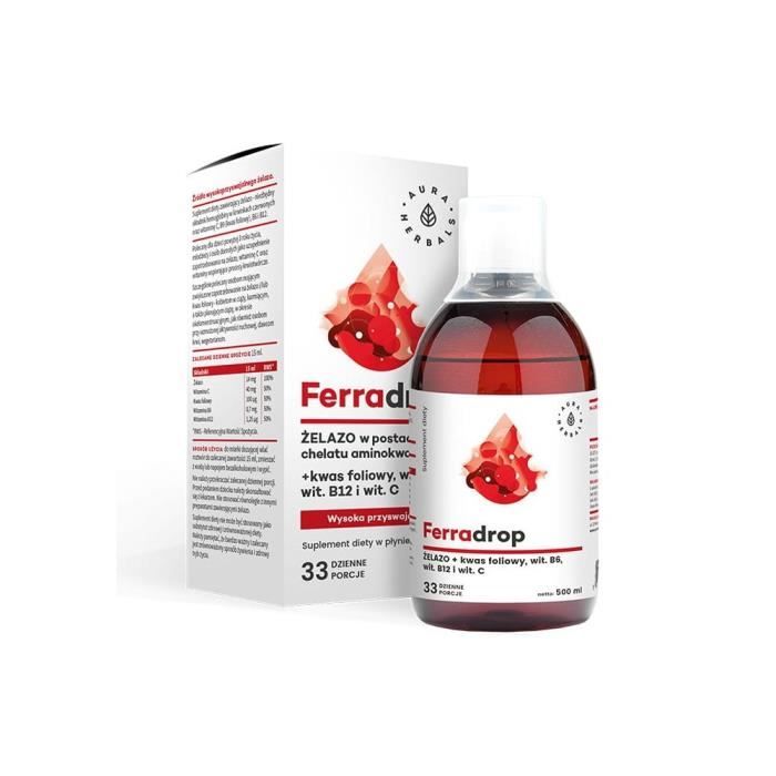 Aura Herbals ferradrop-fer + acide folique liquide 500 ml BI2629