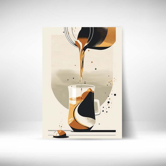 Tableau Décoratif - Inspiration Abstraite Chic - 40 x 60 cm - Multicolore - Design Contemporain