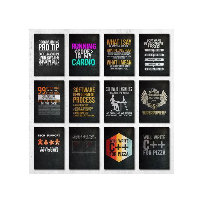 Poster A5 - Programmer - Developer Quotes - Décoration murale - Papier photo 350g - Style contemporain